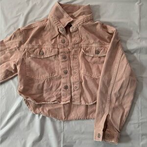 Women's Pink Cropped Jacket